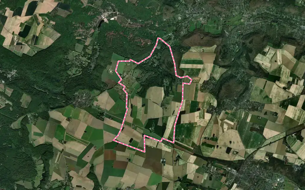 Vue satellite de Choisel avec ses contours administratifs