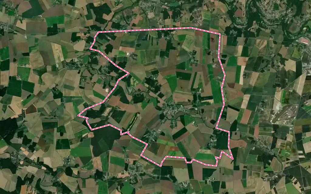 Vue satellite de Choisy-en-Brie avec ses contours administratifs