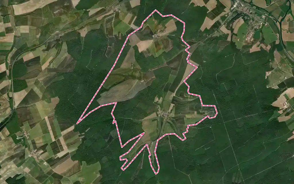 Vue satellite de Chonville-Malaumont avec ses contours administratifs