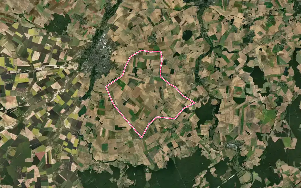 Vue satellite de Chouday avec ses contours administratifs