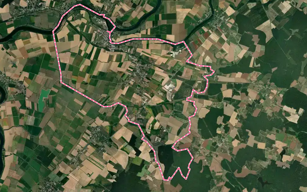 Vue satellite de Ciel avec ses contours administratifs