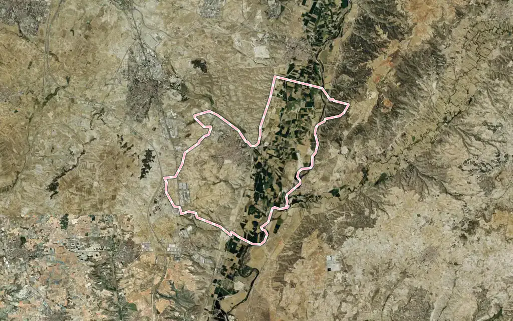 Vista satélite de Ciempozuelos con su contorno administrativo