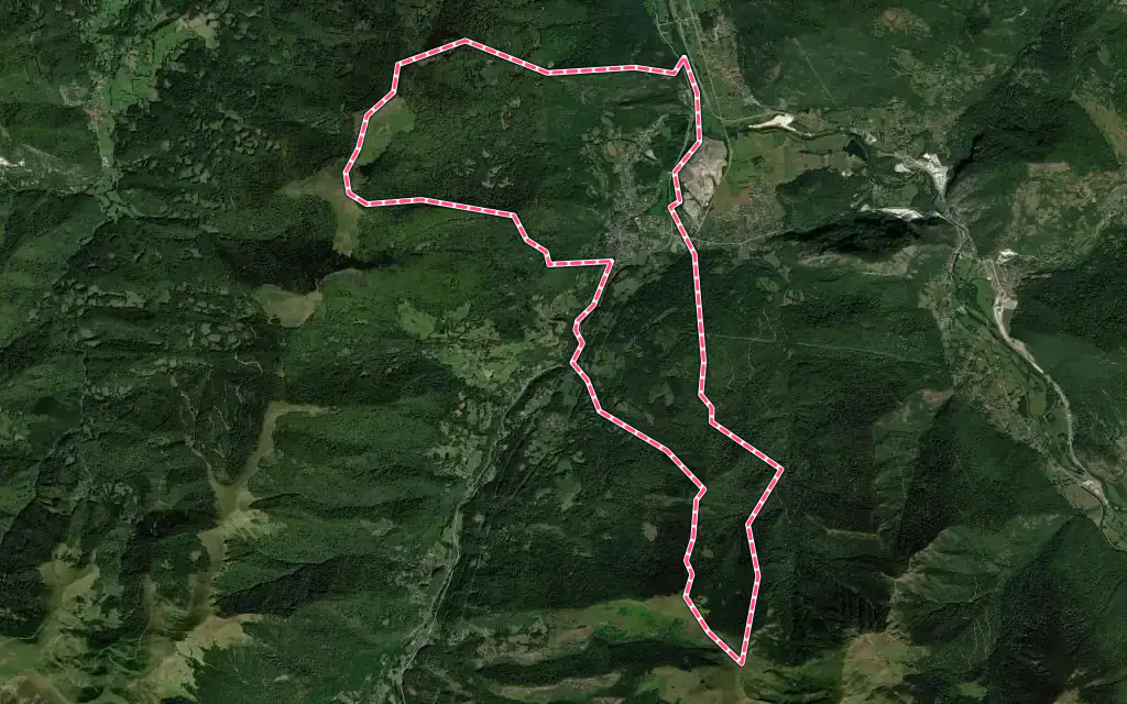 Vue satellite de Cierp-Gaud avec ses contours administratifs