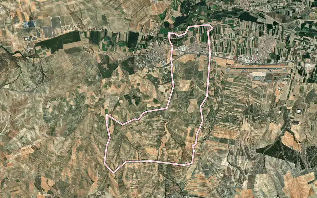 Vista satélite de Cijuela con su contorno administrativo