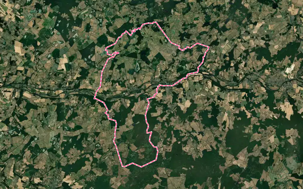 Vue satellite de Ciron avec ses contours administratifs