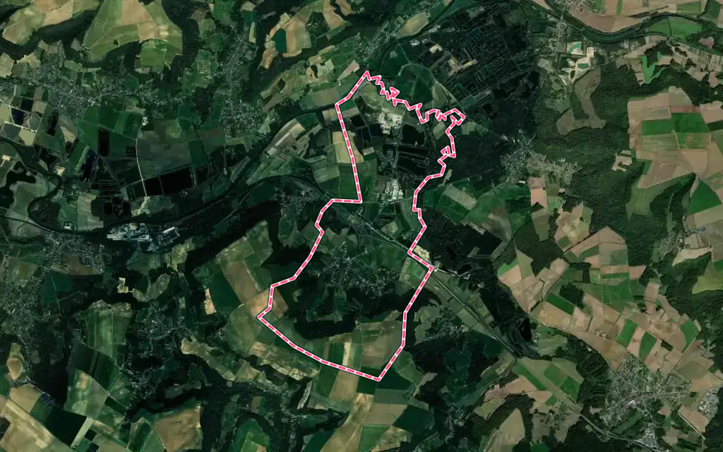 Vue satellite de Ciry-Salsogne avec ses contours administratifs