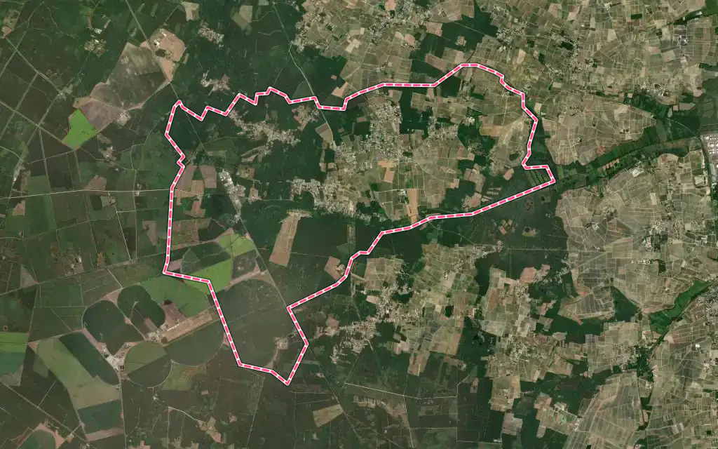 Vue satellite de Cissac-Médoc avec ses contours administratifs
