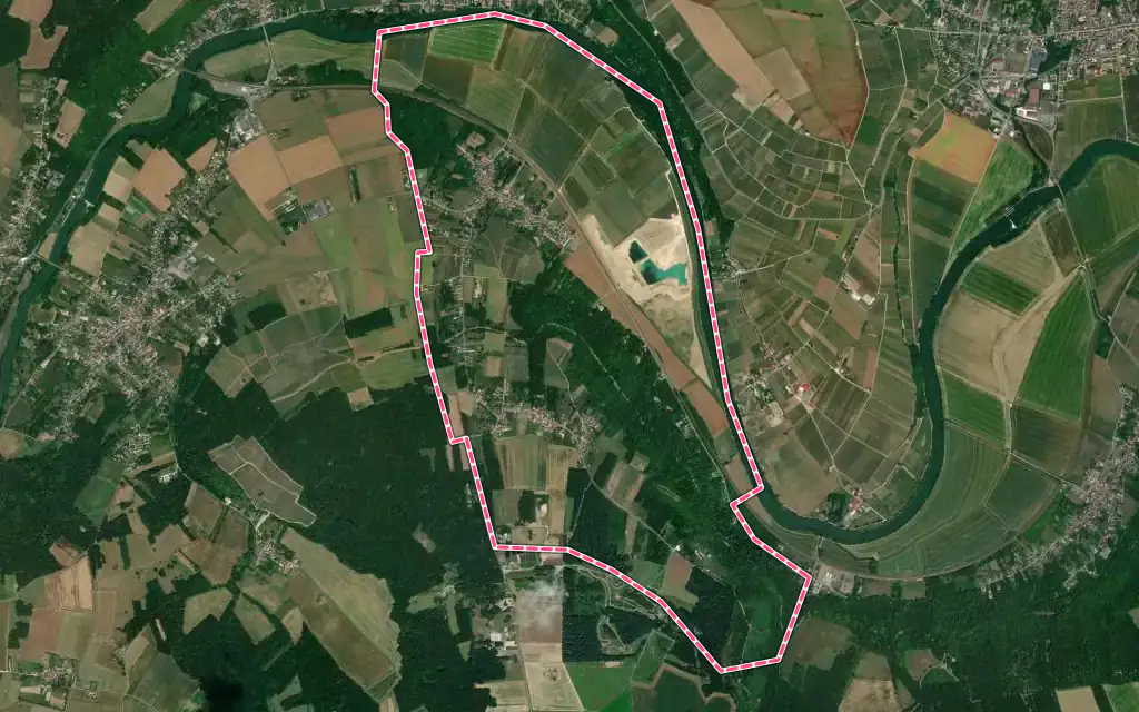 Vue satellite de Citry avec ses contours administratifs
