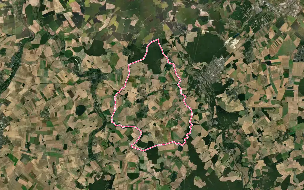 Vue satellite de Civray avec ses contours administratifs