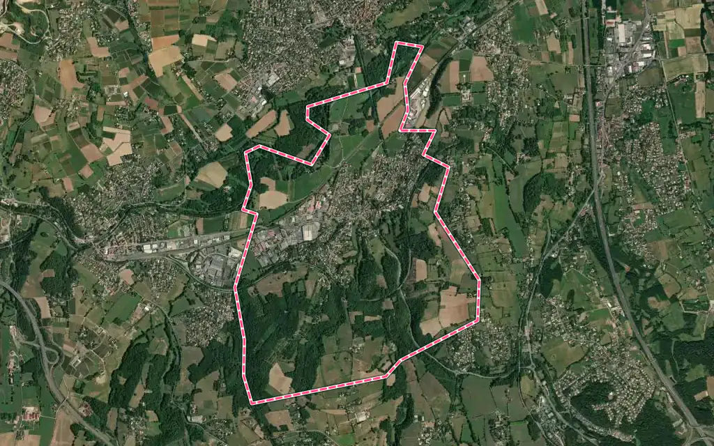 Vue satellite de Civrieux-d'Azergues avec ses contours administratifs
