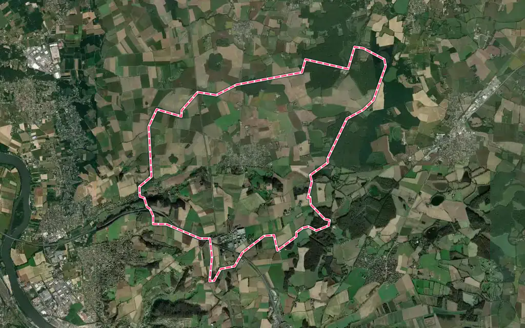 Vue satellite de Civrieux avec ses contours administratifs