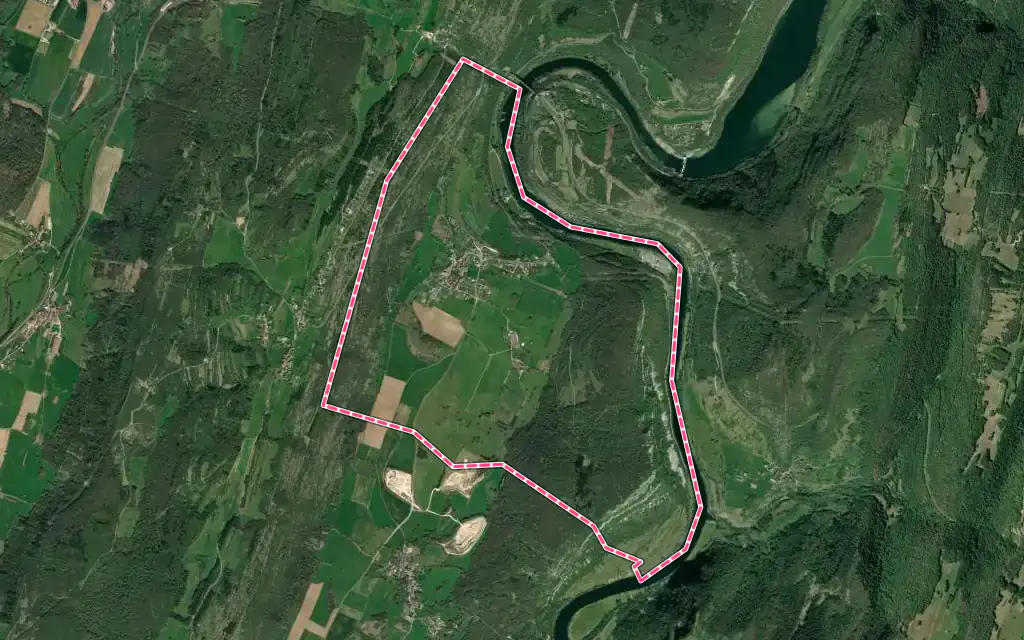 Vue satellite de Cize avec ses contours administratifs