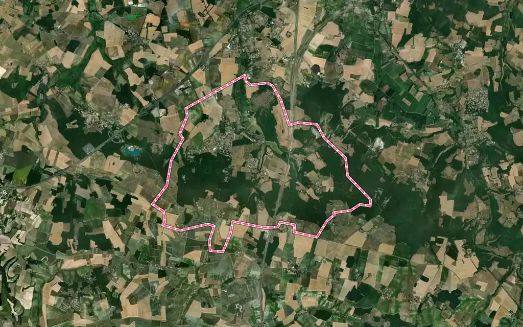 Vue satellite de Claix avec ses contours administratifs