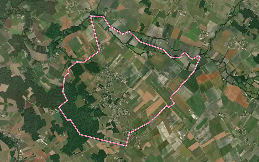 Vue satellite de Clam avec ses contours administratifs