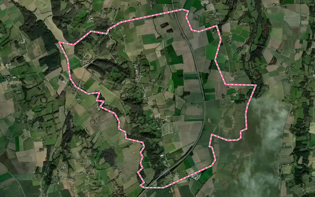 Vue satellite de Claracq avec ses contours administratifs