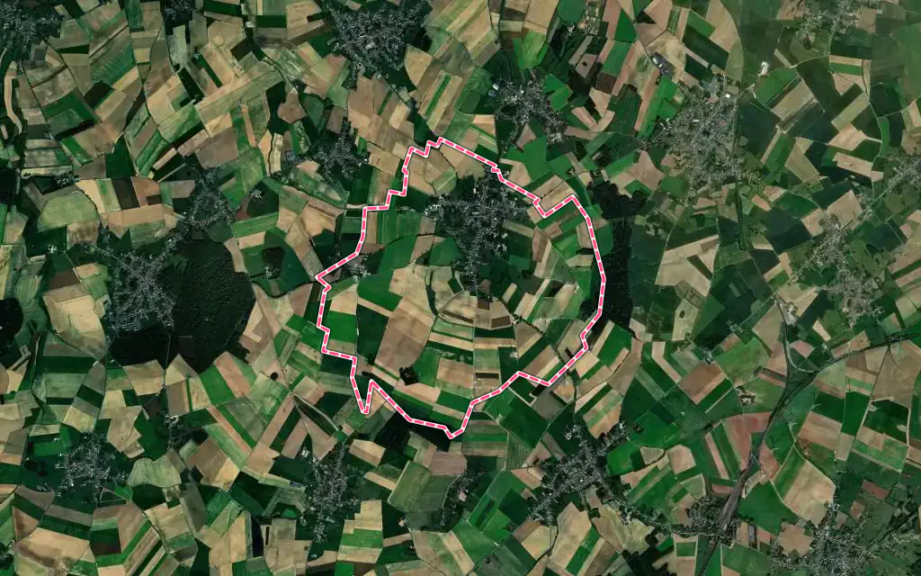 Vue satellite de Clary avec ses contours administratifs