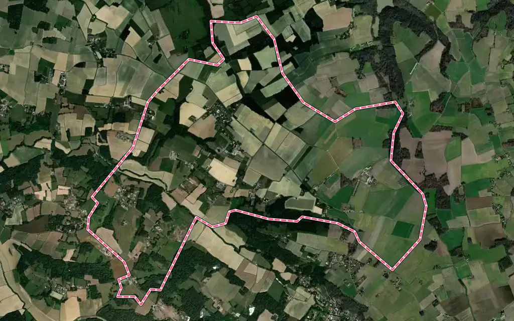Vue satellite de Classun avec ses contours administratifs