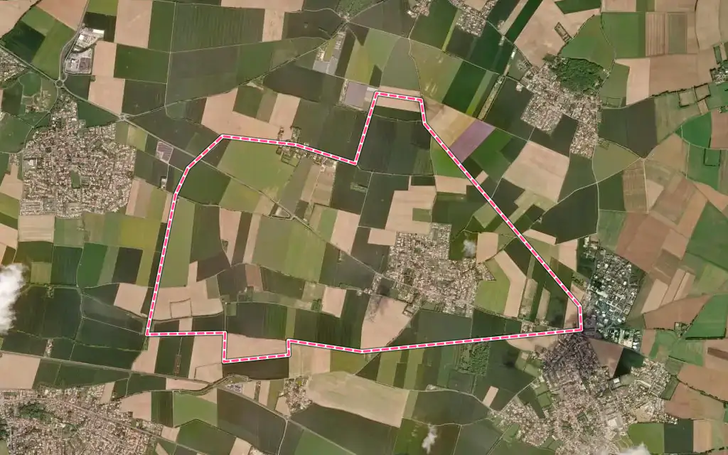 Vue satellite de Clavette avec ses contours administratifs