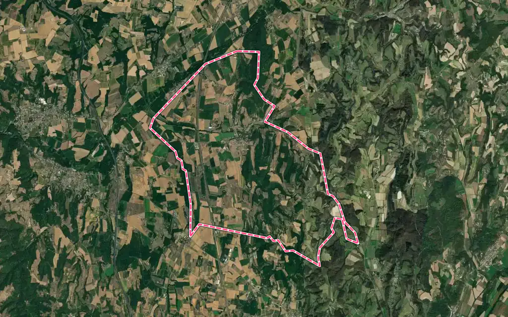 Vue satellite de Claveyson avec ses contours administratifs