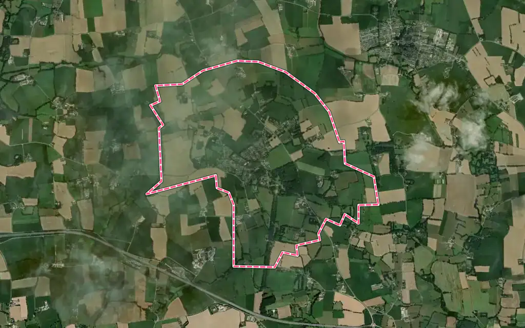 Vue satellite de Clayes avec ses contours administratifs