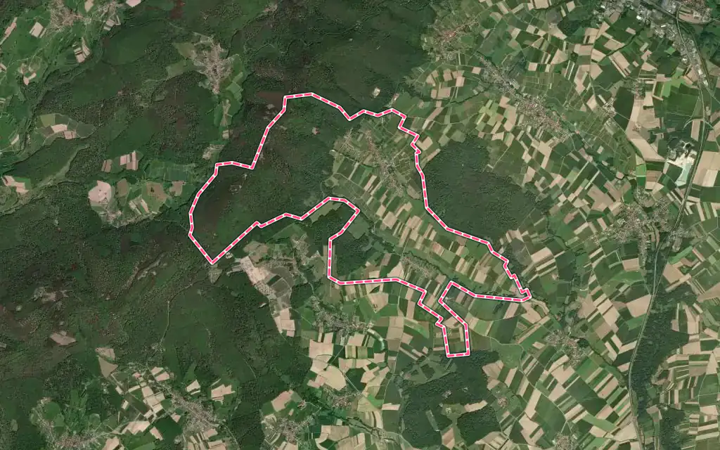 Vue satellite de Cleebourg avec ses contours administratifs
