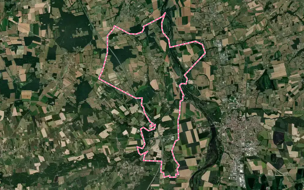 Vue satellite de Cleppé avec ses contours administratifs
