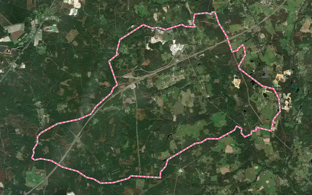 Vue satellite de Clérac avec ses contours administratifs