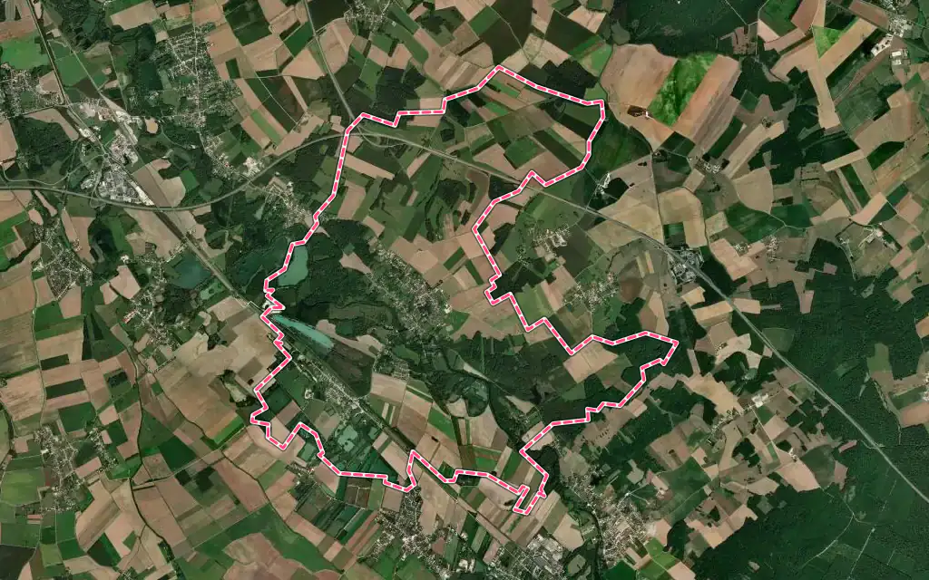 Vue satellite de Clérey avec ses contours administratifs