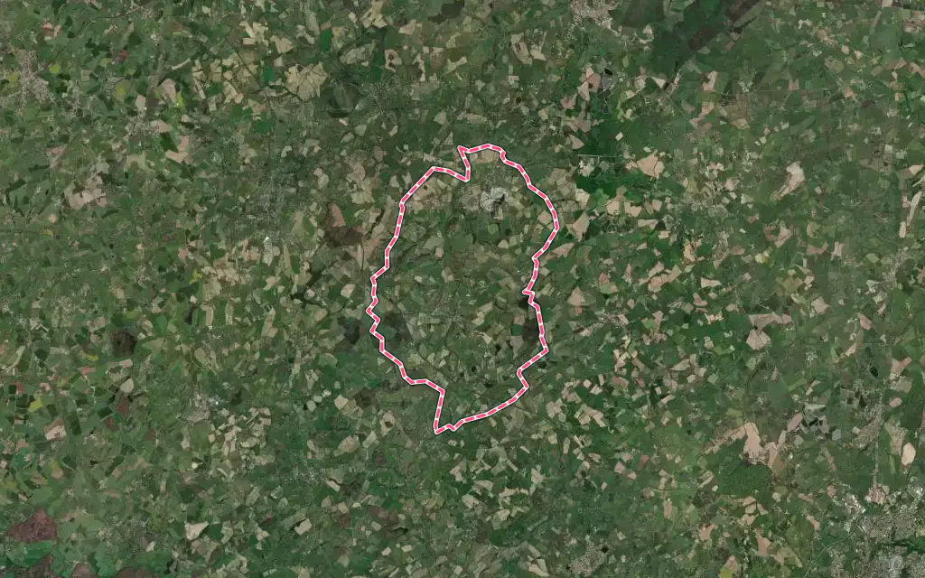 Vue satellite de Clessé avec ses contours administratifs