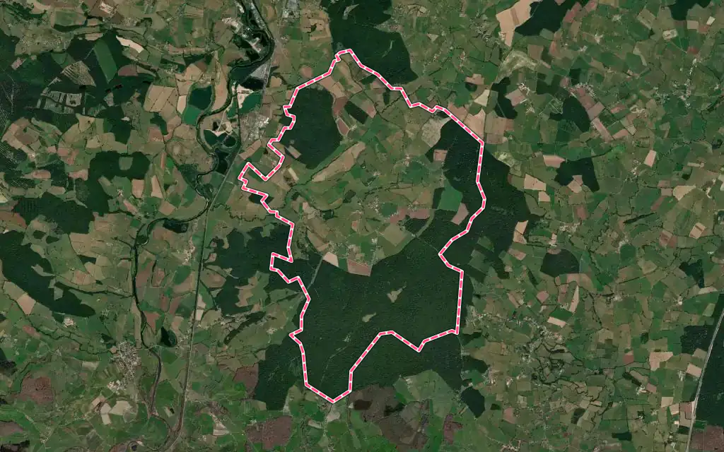 Vue satellite de Clessy avec ses contours administratifs