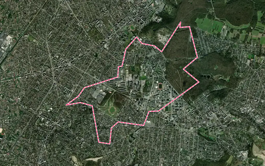 Vue satellite de Clichy-sous-Bois avec ses contours administratifs