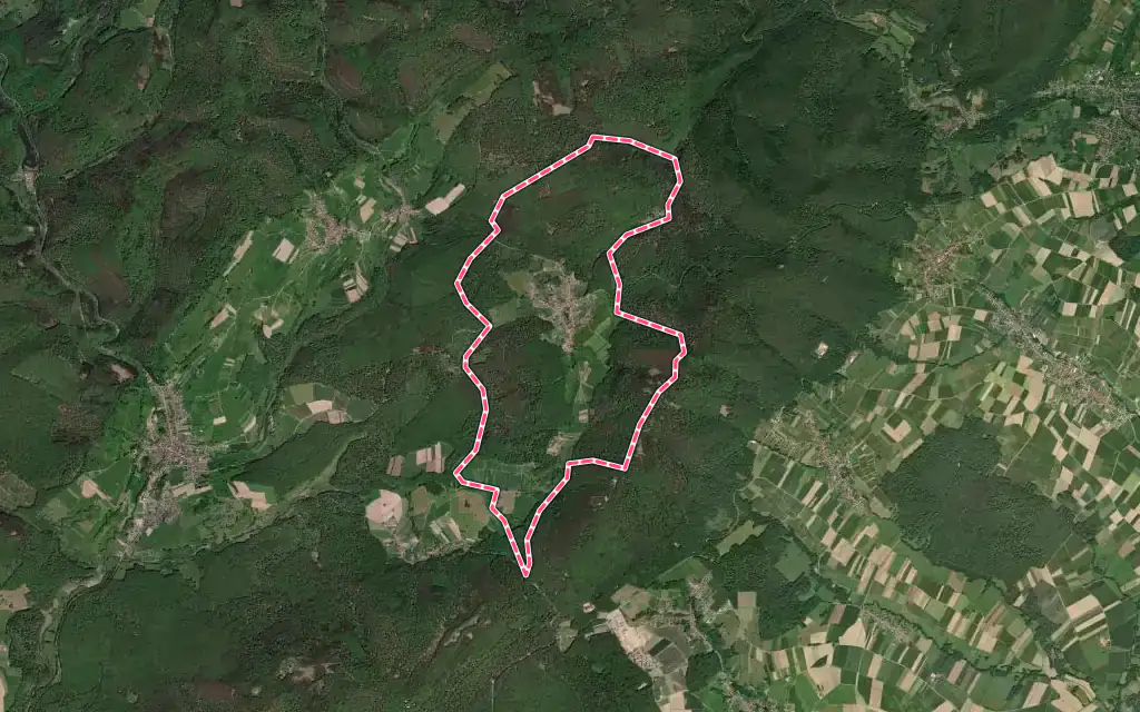 Vue satellite de Climbach avec ses contours administratifs