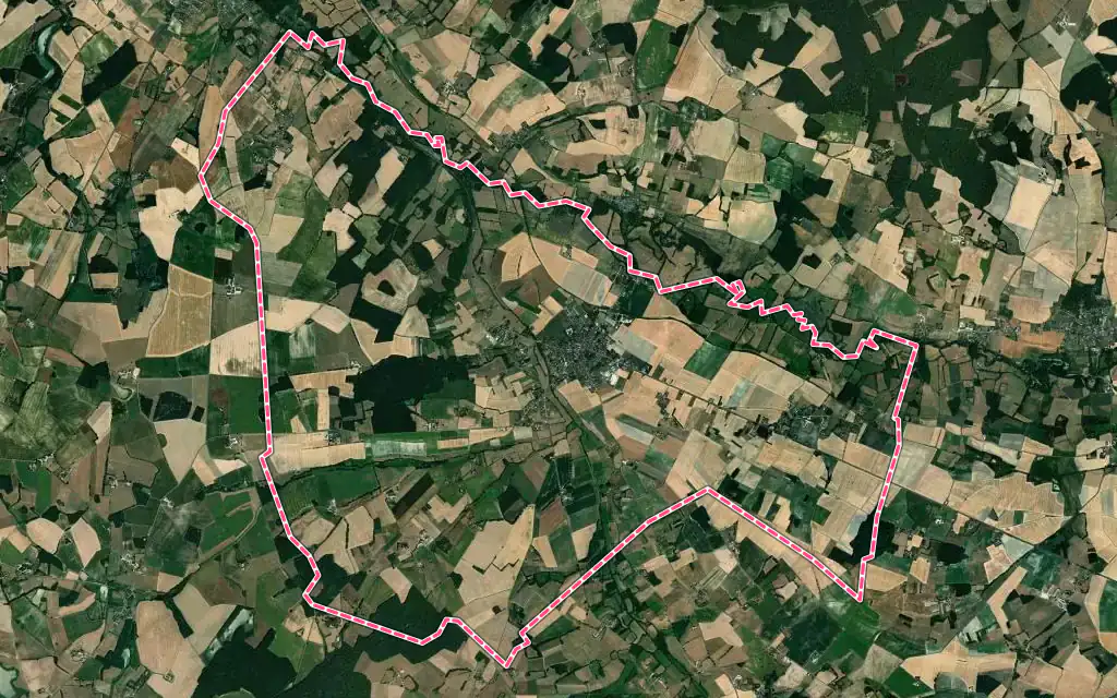 Vue satellite de Clion avec ses contours administratifs
