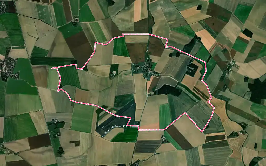 Vue satellite de Clos-Fontaine avec ses contours administratifs