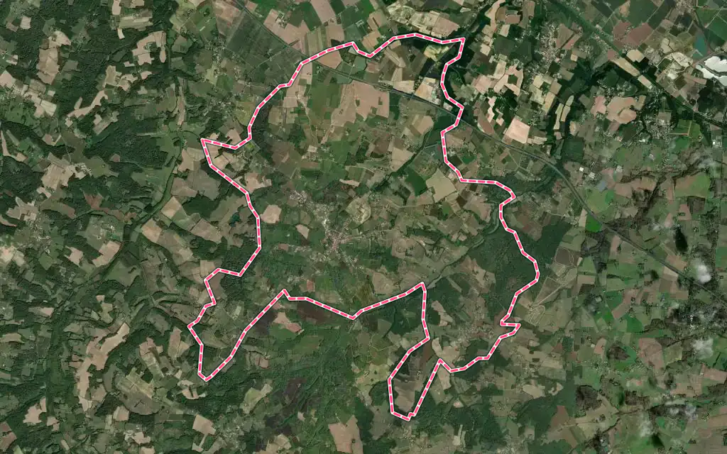 Vue satellite de Cocumont avec ses contours administratifs