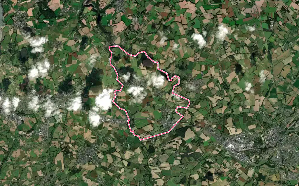 Vue satellite de Coëtmieux avec ses contours administratifs