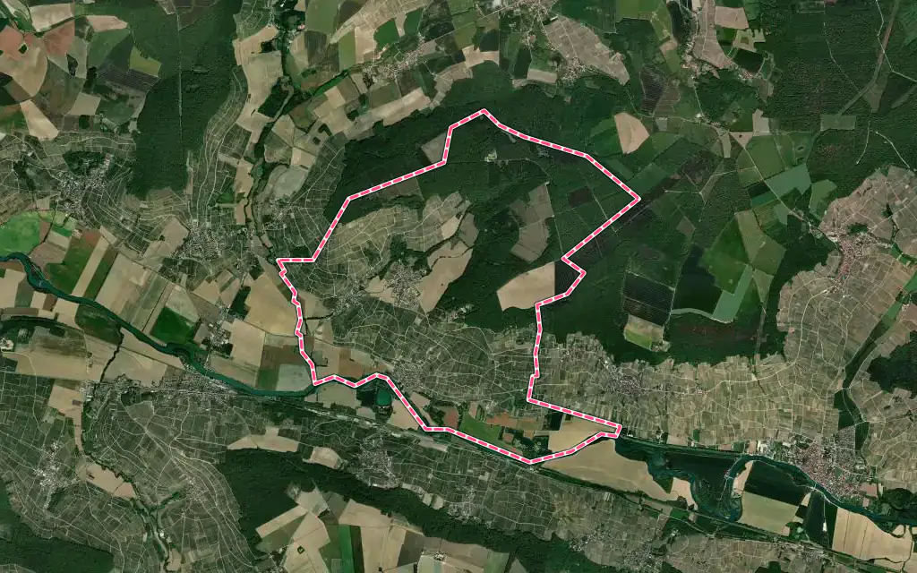Vue satellite de Cœur-de-la-Vallée avec ses contours administratifs