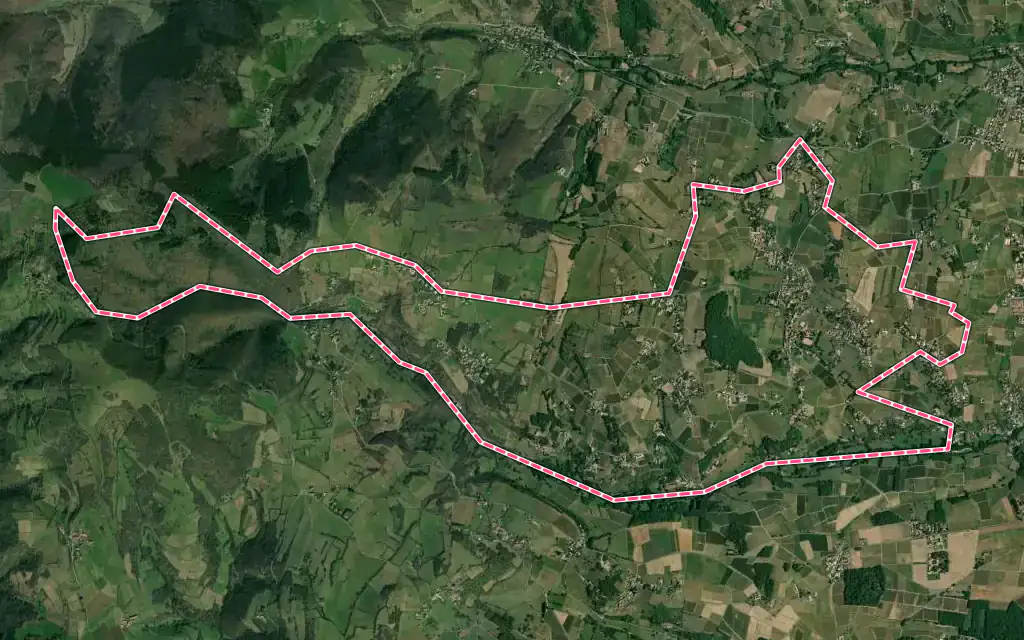 Vue satellite de Cogny avec ses contours administratifs