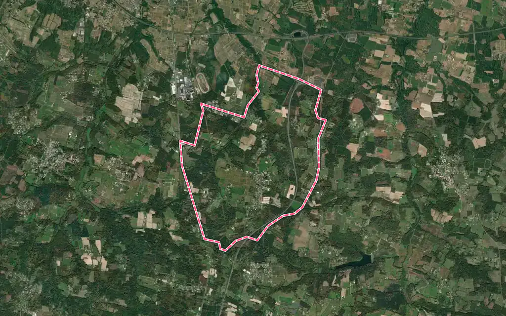 Vue satellite de Coimères avec ses contours administratifs