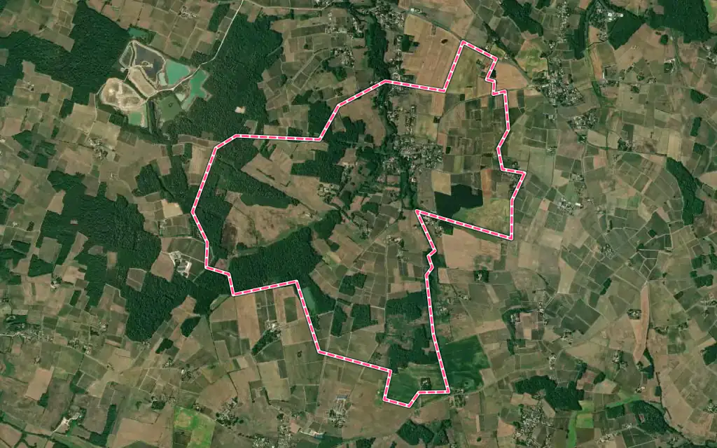 Vue satellite de Coirac avec ses contours administratifs