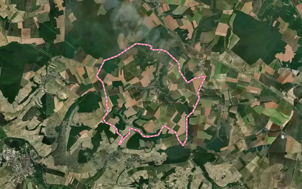 Vue satellite de Collan avec ses contours administratifs