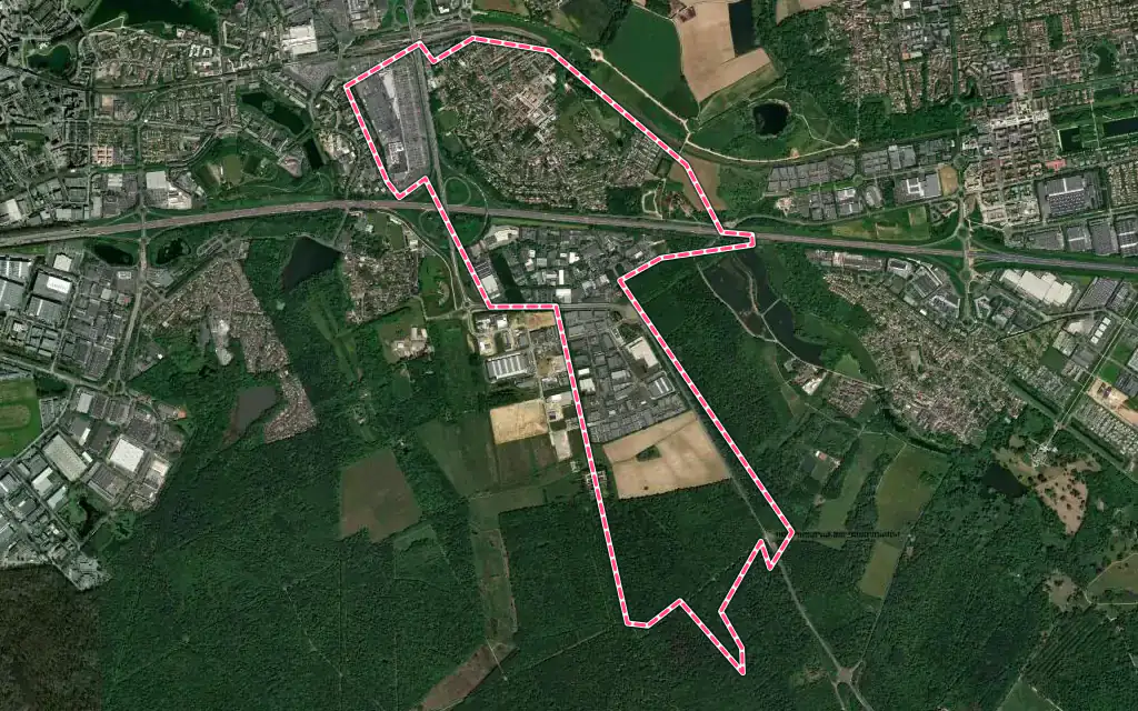 Vue satellite de Collégien avec ses contours administratifs