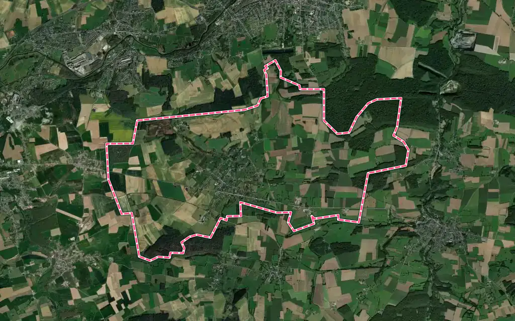 Vue satellite de Colleret avec ses contours administratifs