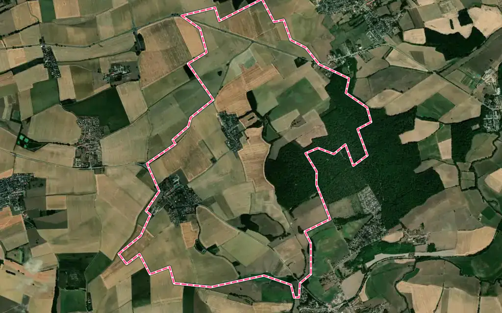 Vue satellite de Colligny-Maizery avec ses contours administratifs