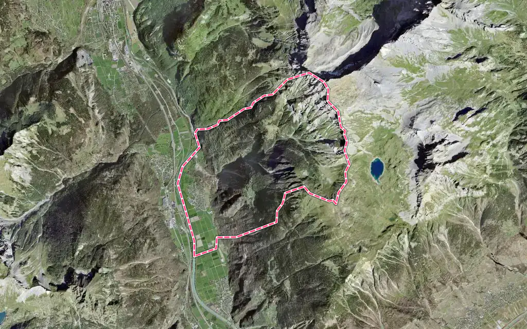 Vue satellite de Collonges avec ses contours administratifs