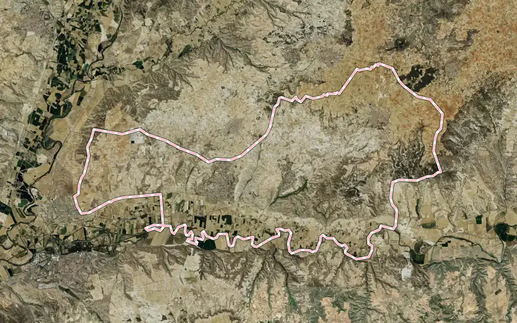 Vista satélite de Colmenar de Oreja con su contorno administrativo