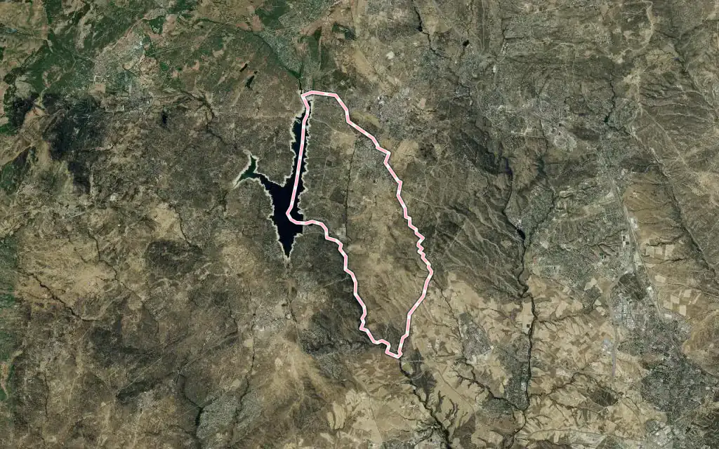 Vista satélite de Colmenarejo con su contorno administrativo