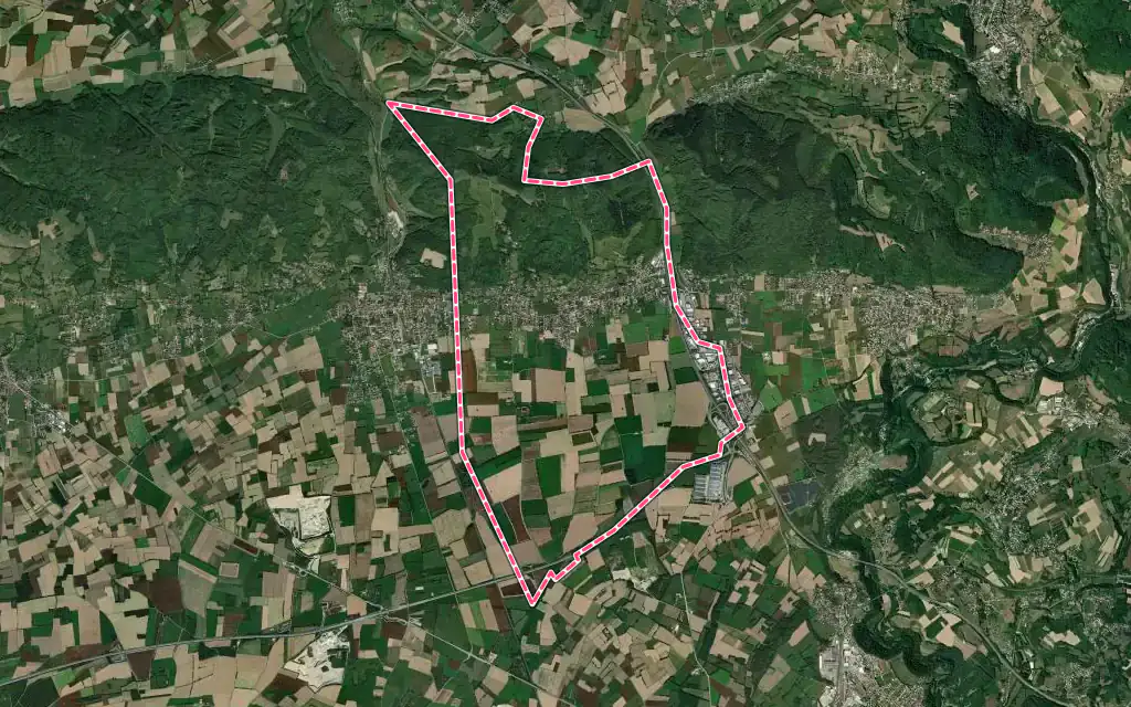 Vue satellite de Colombe avec ses contours administratifs