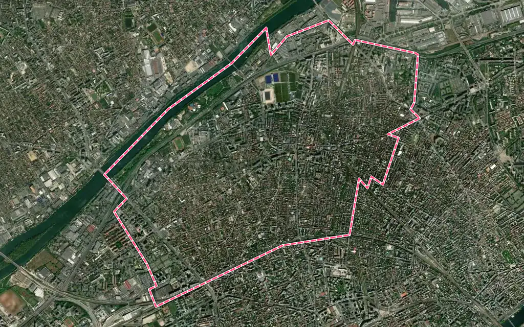 Vue satellite de Colombes avec ses contours administratifs