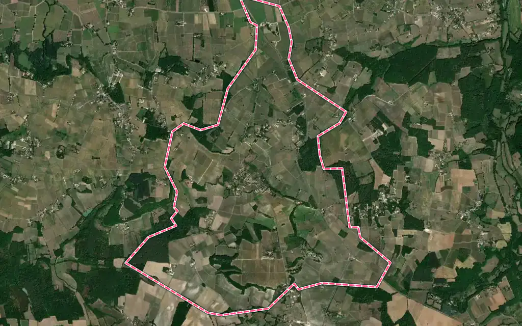 Vue satellite de Colombier avec ses contours administratifs